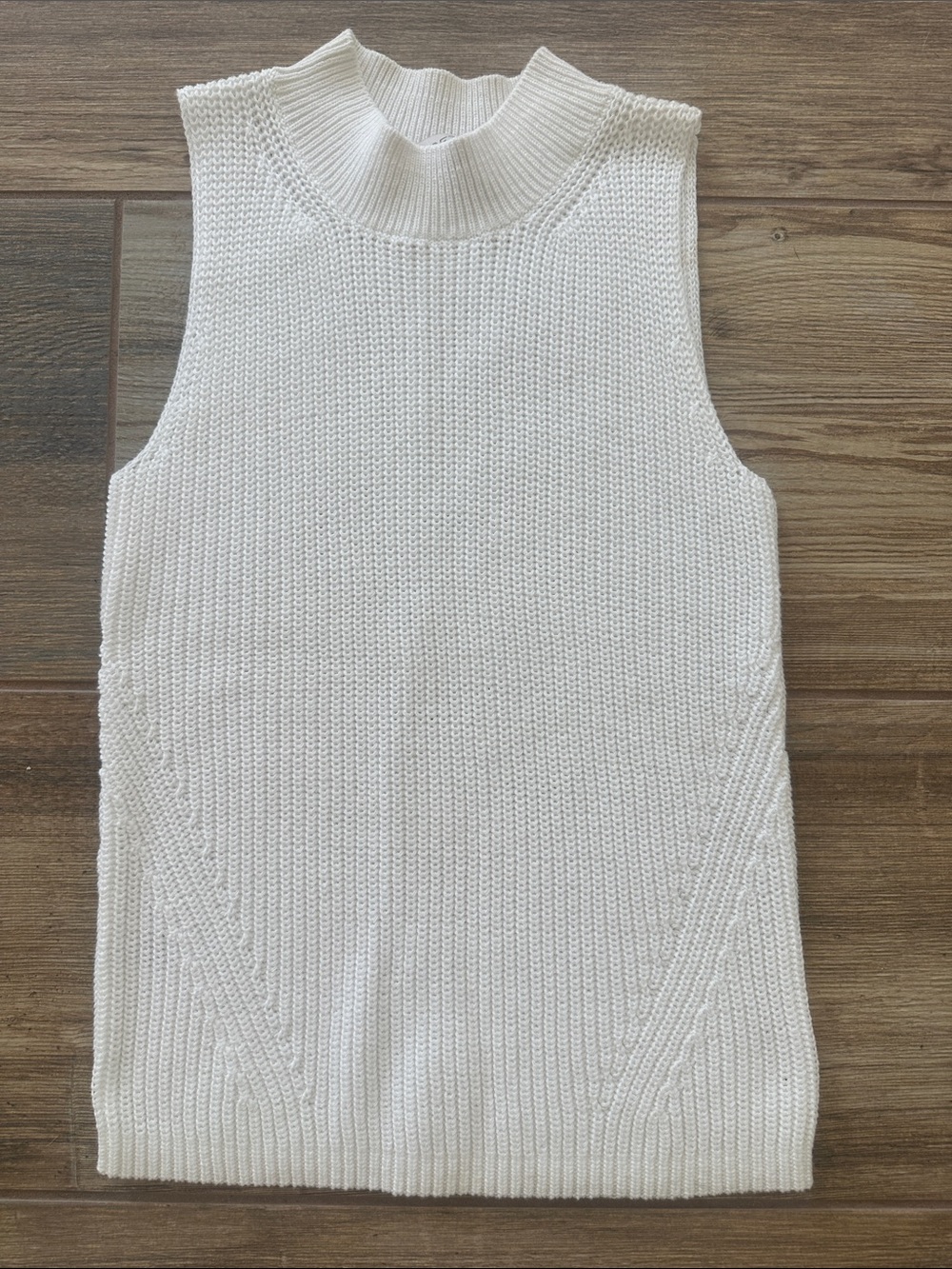 NEW LOFT White Sleeveless Mock Neck Sweater Knit Tank XSP